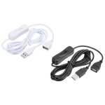 Cble fil sourcing map 2pcs 2m extension usb avec interrupteur mle  femelle cordon pour bureau lampe ...
