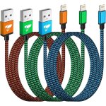 Cable iphone chargeur iphone [2m / lot de 3] cable lightning usb nylon tress cordon iphone charge rapide ...