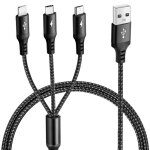 Cble multi usb 3 en 1 cord universel 1. 2m / 2a multi usb cble de chargement en nylon avec ip / type ...