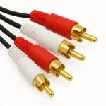 Cbles rca audio stro connecteurs 2xrca vers 2xrca avec fiches plaques or 2 mtres noir - visiodirect ...