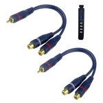 C�ble r�partiteur rca audio adaptateur c�ble y cinch 15cm rca vers jack 1 m�le � 2 femelle pour caisson ...