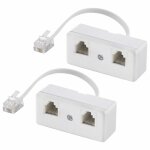 Cble rj11 6p4c adaptateur mural tlphonique et sparateur convertisseur mle vers 2 femelles pour ligne ...