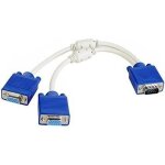 C�ble splitter vga - kingwing - 15 broches - double bi - �crans - m�le vers 2 femelles