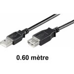 Cble usb a m / f 0. 60m noir
