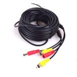 Cble vido pour camra de recul rallonge rca et alimentation 2 - en - 1 de 10m connexion facile pour ...