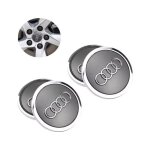 Cache moyeu - audi - 69mm - gris - logo centre roue - facile  installer