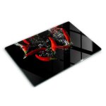 Cache plaque de cuisine verre planche rectangulaire verre tremp piments dans leau 80x52 cm