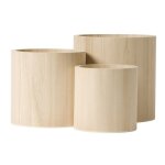 Cache - pot en bois 3 pices