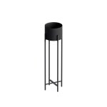 Cache pot cylindrique sur pieds - calicosy - mtal noir - h78 cm