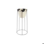 Cache - pot - dkd home decor - colonial - mtal et fibre - noir et naturel - 30x30x62 cm