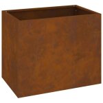 Cache - pot de jardin en acier patin� - vidaxl - 50x32x40 cm - acier patin� - utilisation en ext�rieur ...