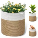 Cache pot plante interieur 20 * 20cm panier tressé en corde de coton pour plantes pliable panier rangement ... Cache pot plante interieur 20 * 20cm panier tressé en corde de coton pour plantes pliable panier rangement ...