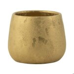Cache - pot rond 17x17x14 cm en céramique doré Cache - pot rond 17x17x14 cm en céramique doré
