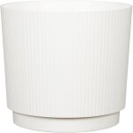 Cache - pot rond - garden id - lino - � 25 - 7 l - h 22 cm - blanc