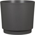 Cache - pot rond - garden id - plano - � 25 - 7 l - h 22 cm - anthracite