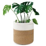 Cache - pot tiss� en coton avec doublure �tanche - panier de rangement pour plantes - 20 cm x 20 cm