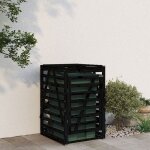 Cache poubelle / abri pour poubelle sur roulettes - vidaxl - noir bois massif de pin cc3356997