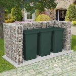 Cache poubelle / cadre de gabion de poubelle - vidaxl - triple acier 250 x 100 x 120 cm cc5471134