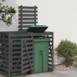 Cache poubelle / extension dabri de poubelle sur roulettes - vidaxl - gris bois massif pin cc9109650