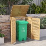 Cache poubelles de jardin - relax4life - 120 l - en bois depica - couvercle  rabat - chane en mtal ...