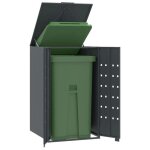 Cache poubelle / rangement  roulettes pour poubelles - vidaxl - pour bac unique anthracite cc7770197 ...