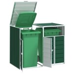 Cache poubelle / rangement à roulettes pour poubelles - vidaxl - pour deux bacs acier cc7979474 Cache poubelle / rangement à roulettes pour poubelles - vidaxl - pour deux bacs acier cc7979474