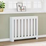 Cache radiateur blanc 104x20x82 cm bois d ing�nierie