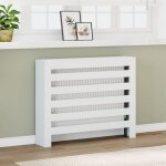 Cache radiateur blanc 104x20x82 cm bois d ing�nierie