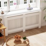 Cache radiateur blanc bois - grille verticale couvercle radiateur maison de chauffage en mdf couvre radiateur ...