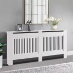 Cache radiateur blanc bois - grille verticale cache - radiateur maison de chauffage en mdf couvre radiateur ...