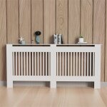Cache radiateur blanc bois - grille verticale cache - radiateur maison de chauffage en mdf couvre radiateur ...
