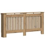 Cache - radiateur en bois ding�nierie - vidaxl - 172x19x815 cm - ch�ne artisanal - design � lattes verticales ...