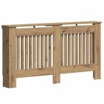 Cache - radiateur en bois ding�nierie - vidaxl - ch�ne artisanal - 152x19x815 cm - design � lattes verticales ...