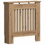 Cache - radiateur en bois ding�nierie - vidaxl - ch�ne artisanal - 78x19x815 cm - design � lattes verticales ...
