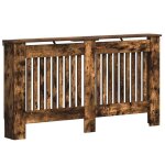 Cache - radiateur en bois ding�nierie - vidaxl - ch�ne fum� - 152x19x815 cm - design � lattes verticales ...