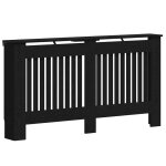 Cache - radiateur en bois ding�nierie - vidaxl - ch�ne noir - 152x19x82 cm - design � lattes verticales ...