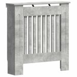 Cache - radiateur en bois ding�nierie - vidaxl - gris b�ton - 78x19x815 cm - design � lattes verticales ...