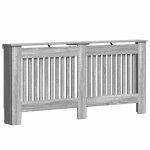 Cache - radiateur en bois ding�nierie - vidaxl - gris sonoma - 172x19x815 cm - design � lattes verticales ...