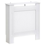 Cache - radiateur - homcom - grille ronde - 78l x 19l x 82h cm - en bois - blanc Cache - radiateur - homcom - grille ronde - 78l x 19l x 82h cm - en bois - blanc
