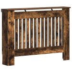 Cache - radiateur moderne - vidaxl - ch�ne fum� - bois ding�nierie - 112x19x815 cm - design � lattes ...