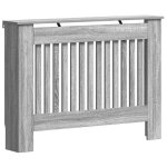 Cache - radiateur moderne - vidaxl - gris sonoma - 112x19x815 cm - bois ding�nierie - design � lattes ...