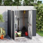 Cache de rangement ext�rieur / abri � outils de jardin - vidaxl - anthracite 161x89x161cm acier galvanis� ...