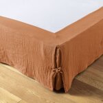 Cache - sommier 140 x 190 cm ? double gaze de coton 125 g / m� ? ga�a abricot