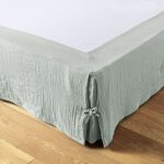 Cache - sommier ga�a 160 x 200 cm - double gaze coton 125 g / m� - eucalyptus (leffet papillon)