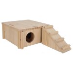 Cachette en bois pour hamster maison naturelle polyvalente haute densit� avec �chelle - salalis