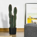 Cactus artificiel grand r�alisme plante artificielle grande taille dim. � 17 x 60h cm vert
