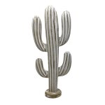 Cactus statue d�coration dint�rieur en bois de 51cm gris �cru voyage �vasion