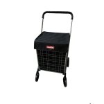 Caddie - chariot de marche avec structure en mtal - capacit 89l - 4 roues - noir