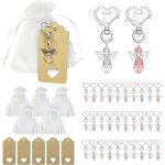Cadeau bapt�me mariage - dok - 32 pi�ces - pochette en organza - �tiquettes papier kraft - pendentif ...