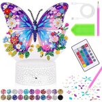 Cadeau fille 10 6 8 5 7 9 ans: jouet enfant 5 6 7 8 9 ans diamond painting lampe enfant veilleuse papillon ...